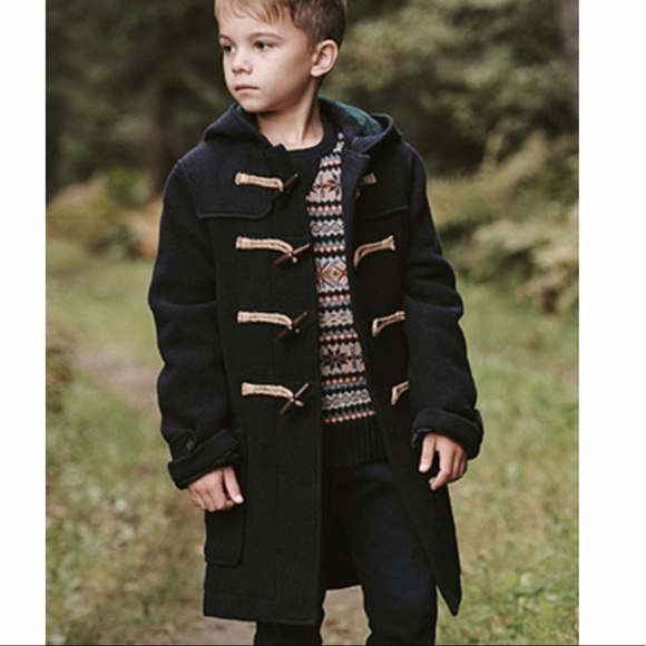 RALPH LAUREN Navy Wood Toggle Duffle Coat Boys L